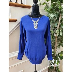 Jack Women's Solid Blue Acrylic Long Sleeve Round Neck Pullover Casual Sweater S